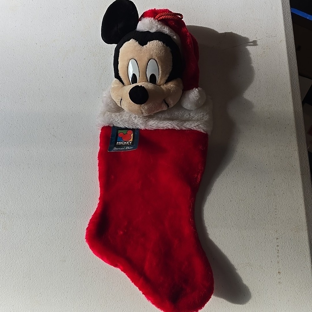Vintage MICKEY Unlimited SANTA'S‎ BEST Mickey Mouse CHRISTMAS Stocking 19"
